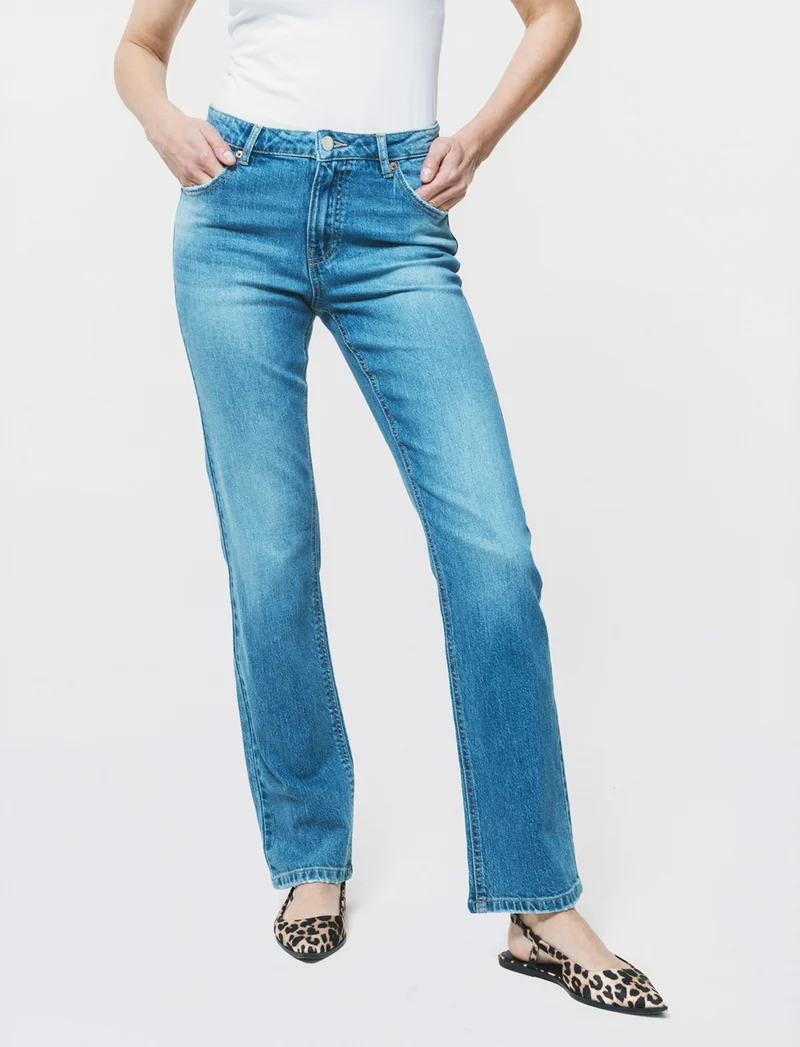 Jeans Straight Vita Media - Denim chiaro