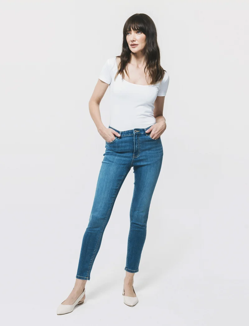 Jeans Skinny 5 Tasche Vita Regular - Denim