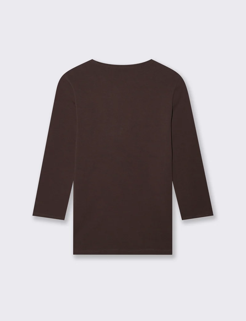 T-Shirt Manica Lunga Scollo a V - Moro