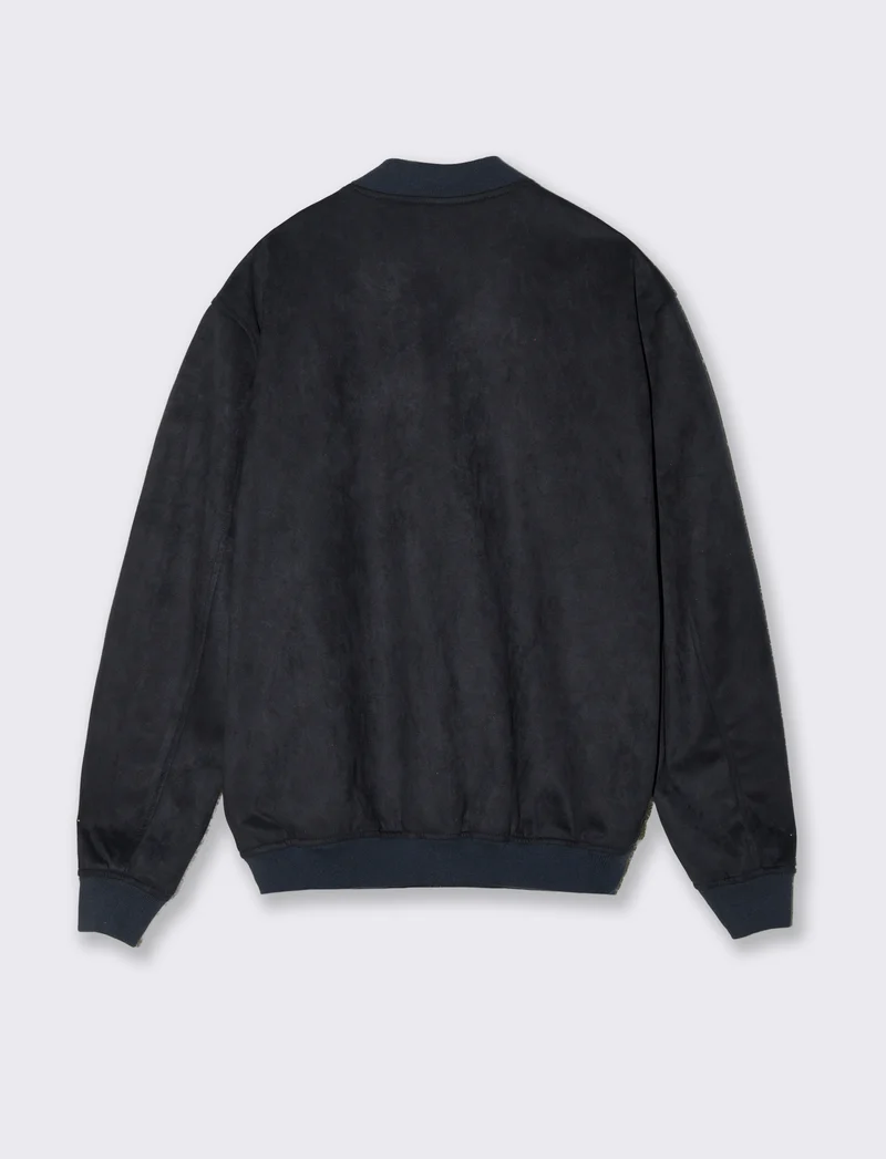 Giubbotto bomber effetto scamosciato - Blu