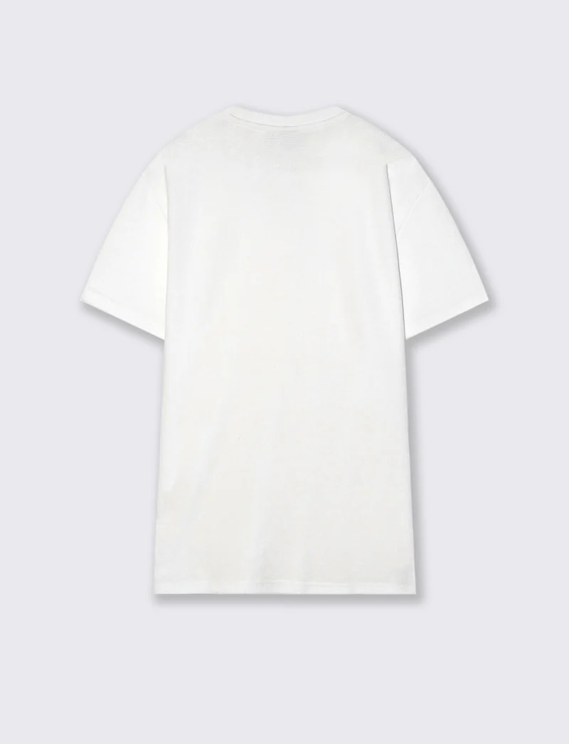 T-shirt Waffle Regular Fit Maniche Corte - Bianco