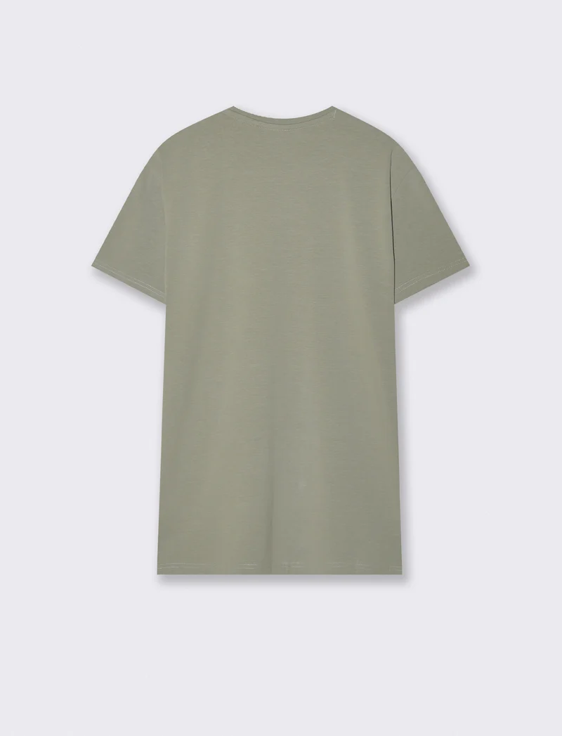 T-shirt slim fit in cotone elasticizzato - Verde salvia
