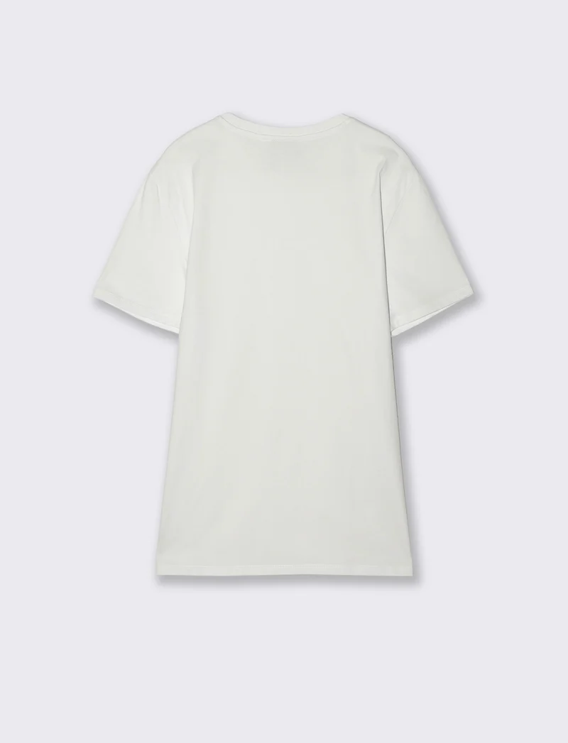 T-shirt girocollo in cotone regular fit - Bianco
