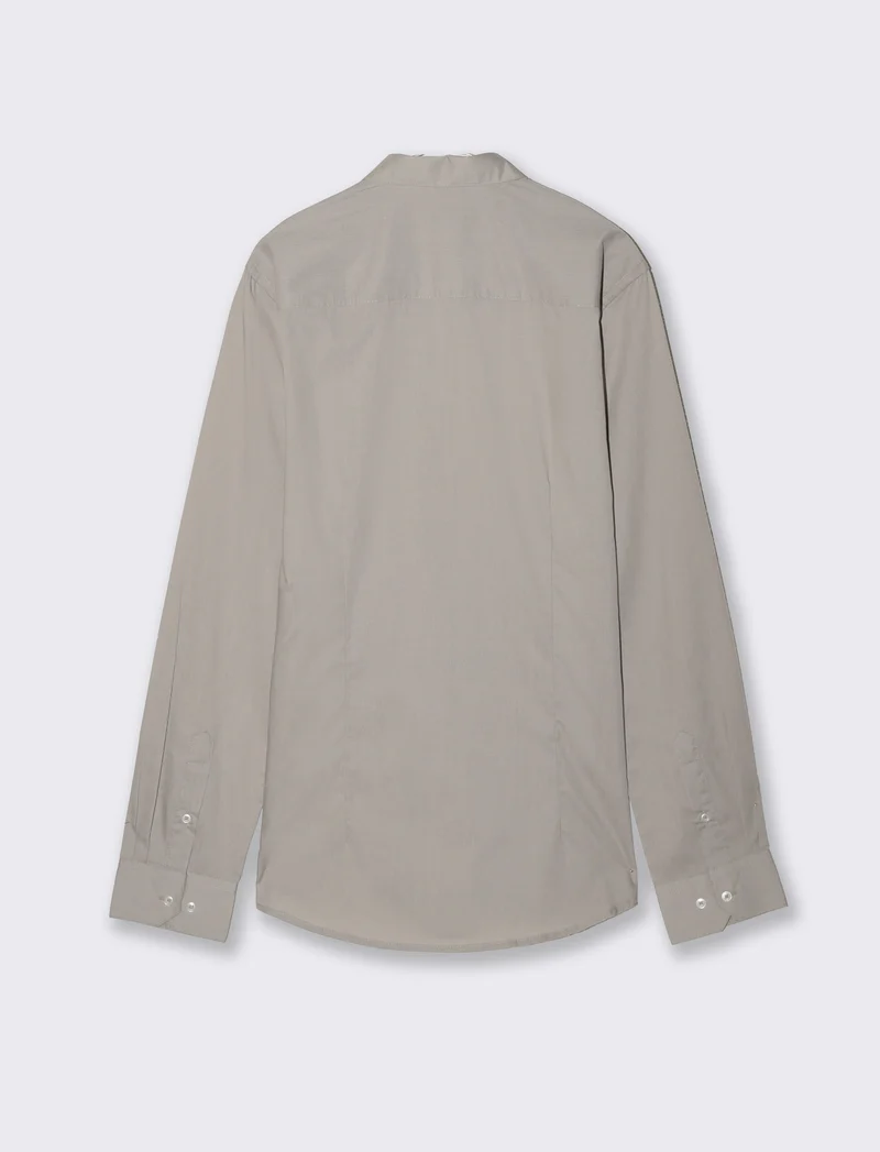 Camicia Slim Fit Easy Iron in Cotone - Grigio