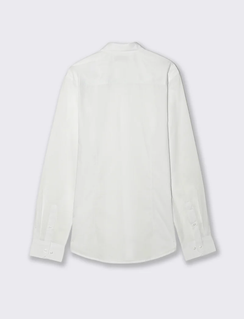 Camicia Slim Fit Easy Iron in Cotone - Bianco
