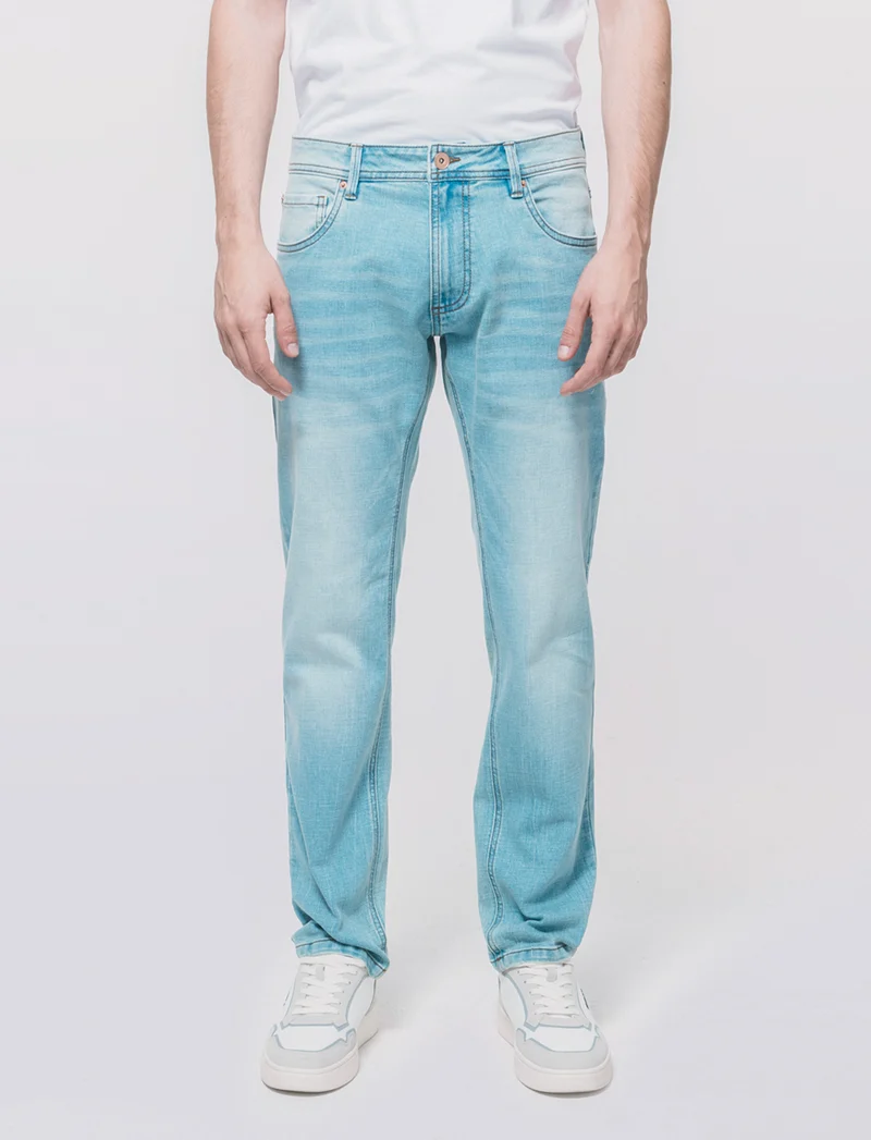 Jeans slim fit blu chiaro effetto slavato - Denim chiaro