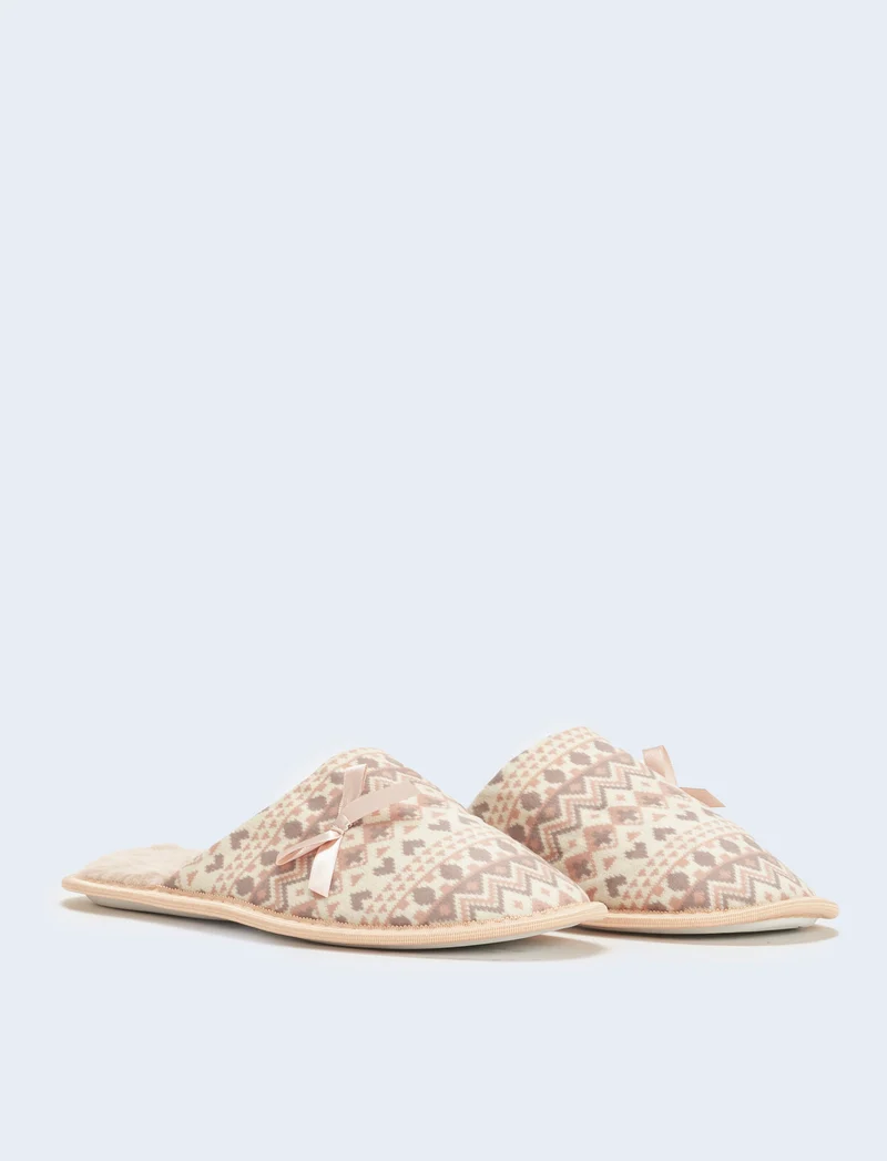 Pantofola jacquard da donna - Rosa