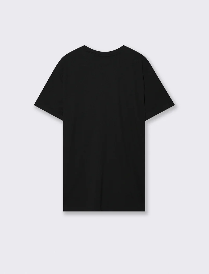 T-shirt girocollo in piquet premium - Nero