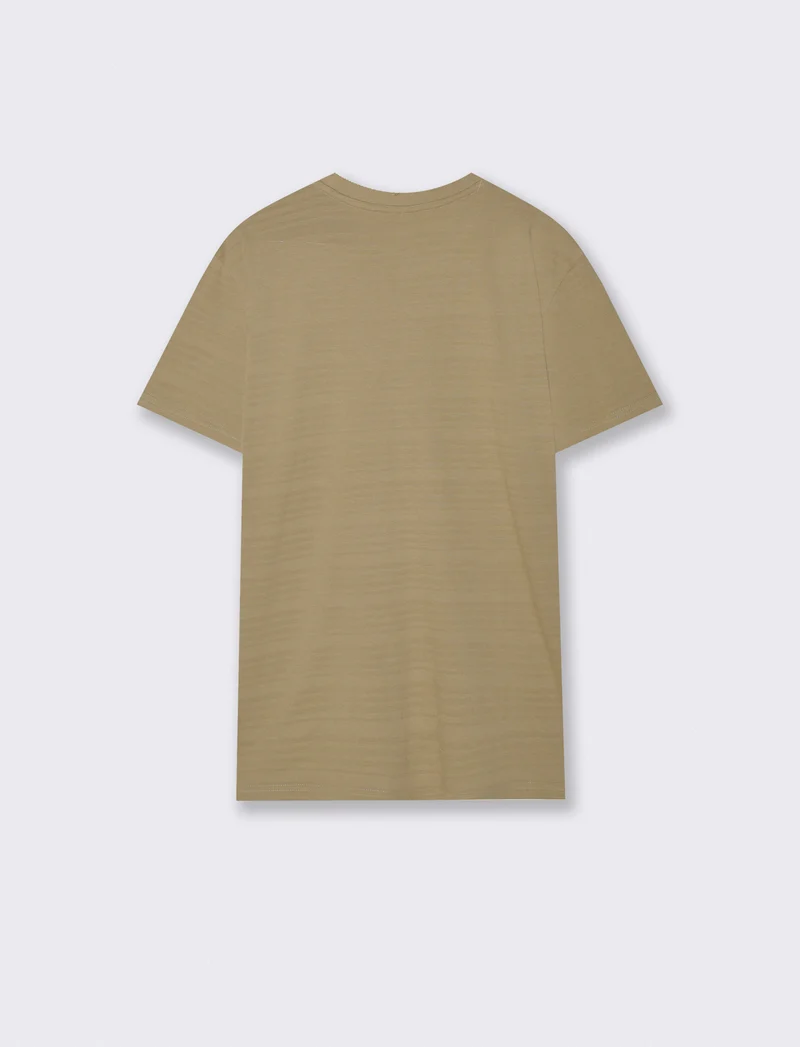 T-shirt girocollo jacquard righe - Verde salvia