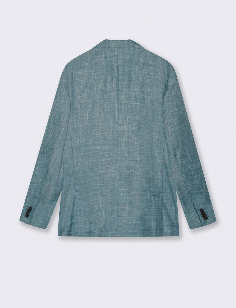 Blazer formale in tessuto strutturato - Verde petrolio