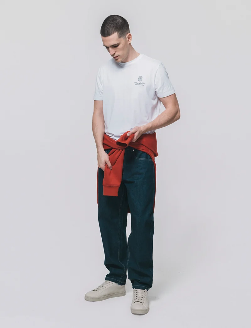 JEANS STRAIGHT FIT LAVAGGIO ZERO BLU - DENIM SCURO