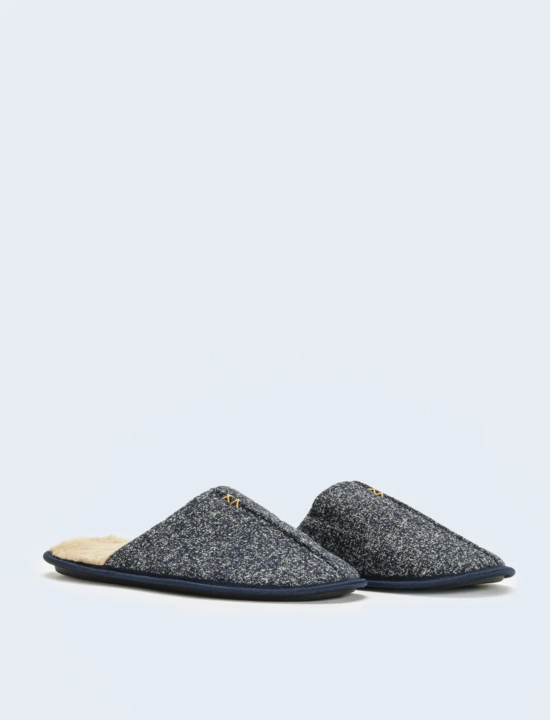 Pantofola da uomo con fodera fur - Blu