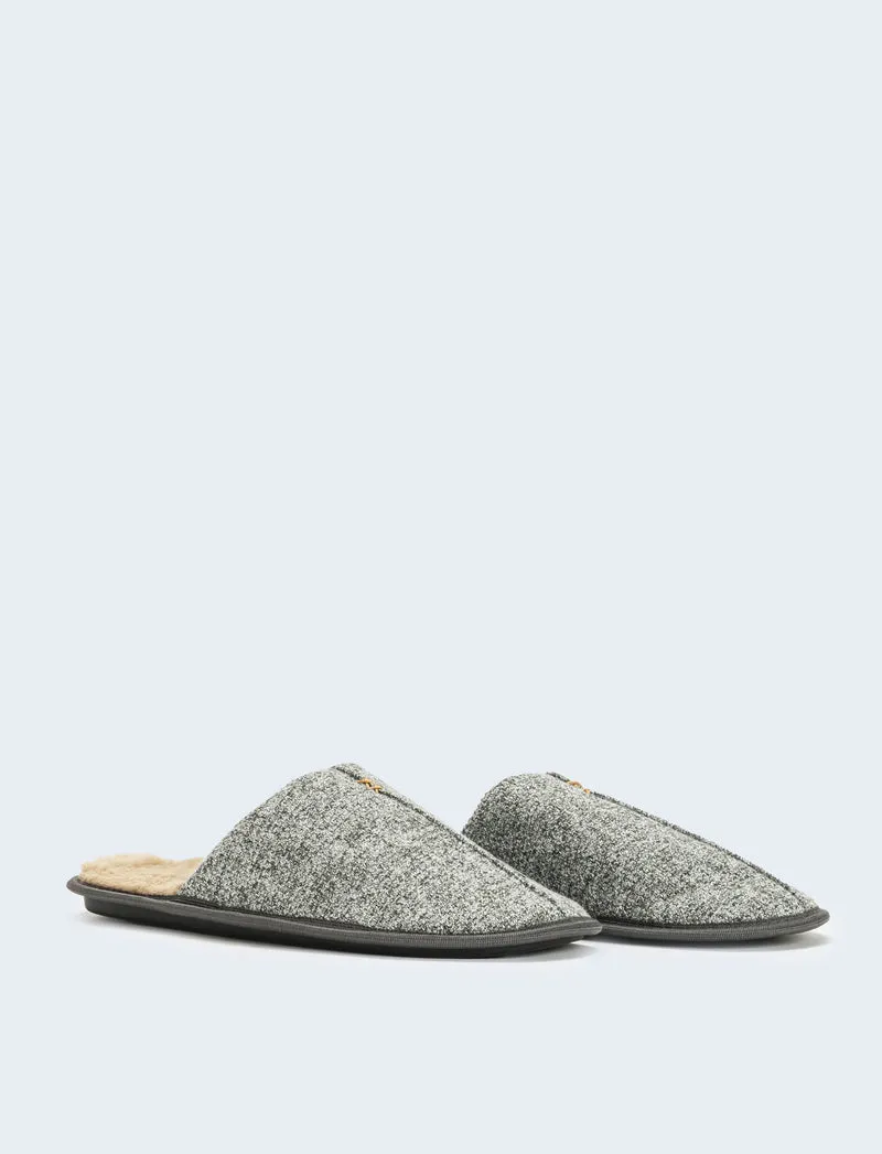 Pantofola da uomo con fodera fur - Grigio