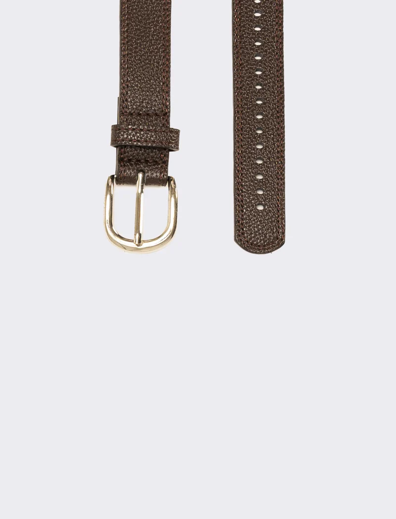 Cintura con buchi lungo fusto h 3 cm 75-85 - Marrone