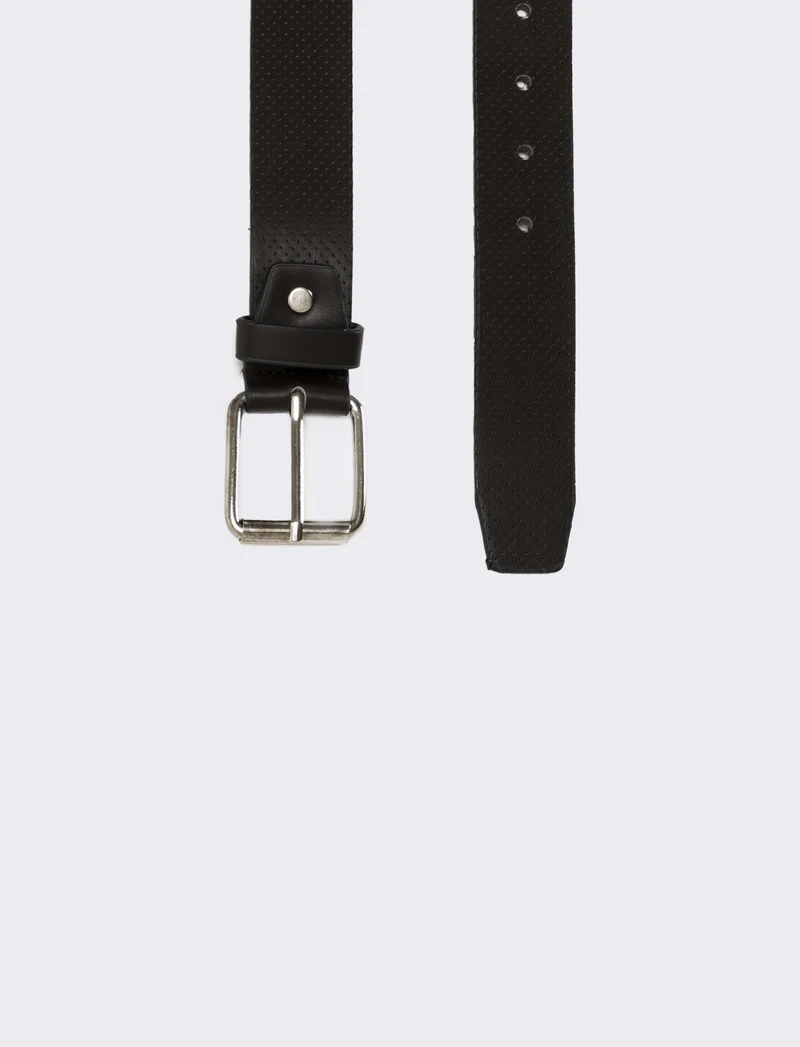 Cintura uomo stampa saffiano - Nero
