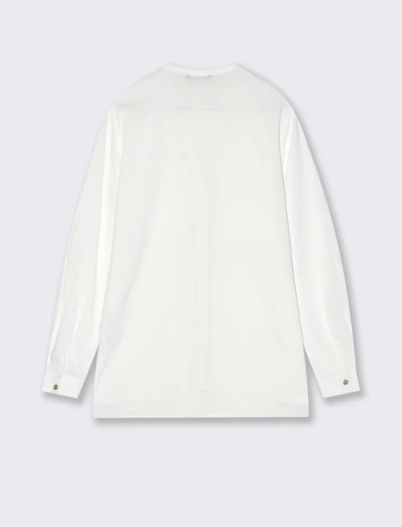 CAMICIA CON TASCHE - Bianco latte