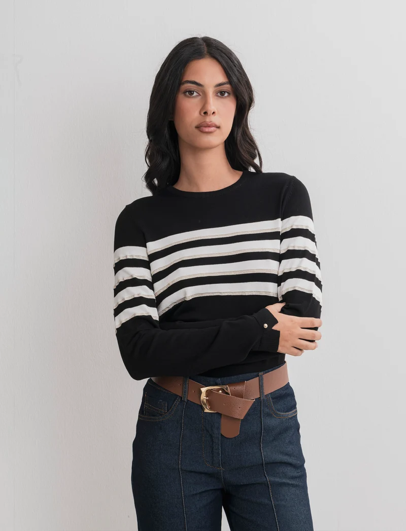 PULLOVER CON FANTASIA A STRISCE - var 1