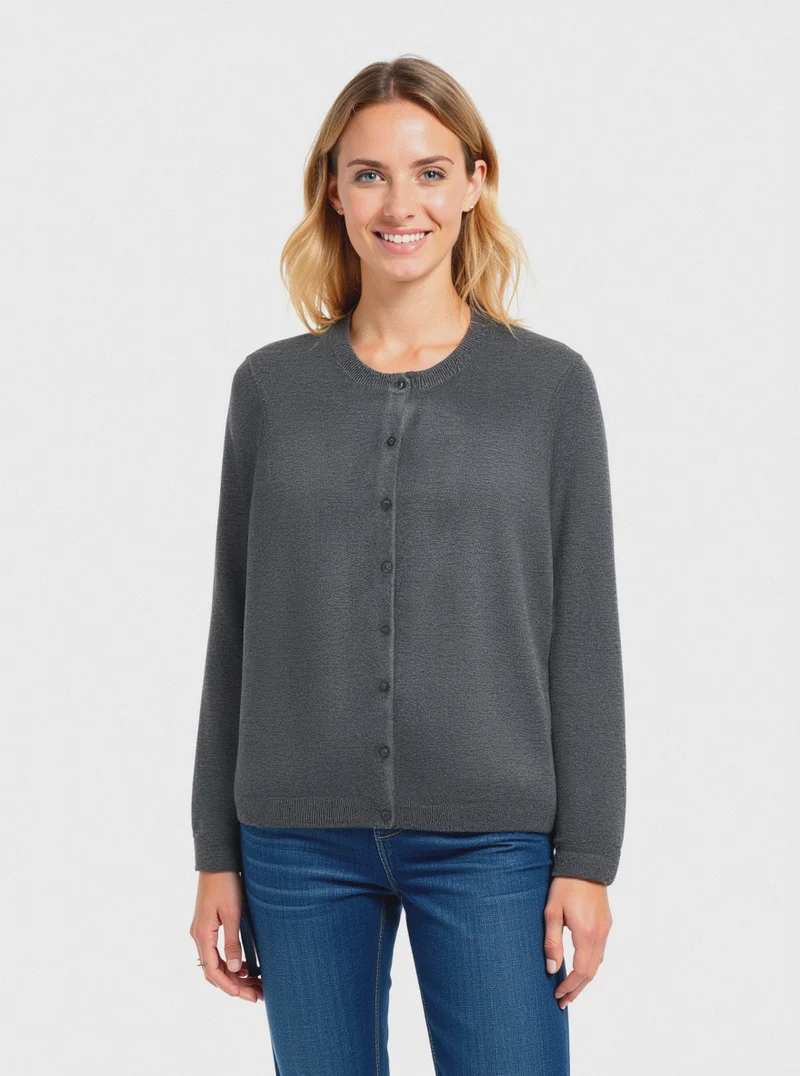 CARDIGAN BASICO - Grigio scuro