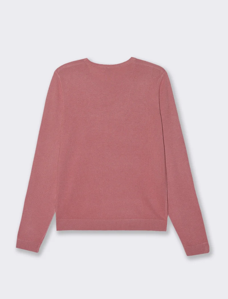 PULLOVER GIROCOLLO - Rosa polvere