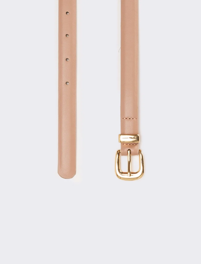 Cintura bambina basic con passante metallico - Rosa