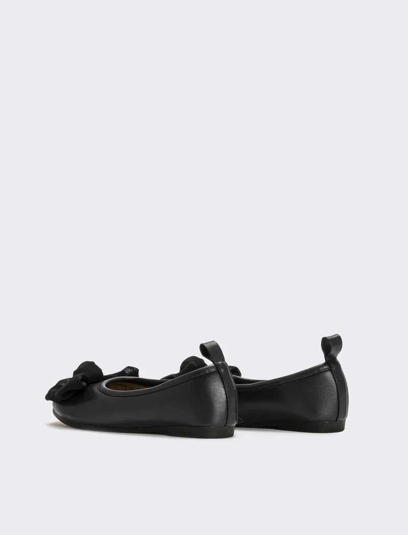 Ballerina con fiocco da bambina - Nero