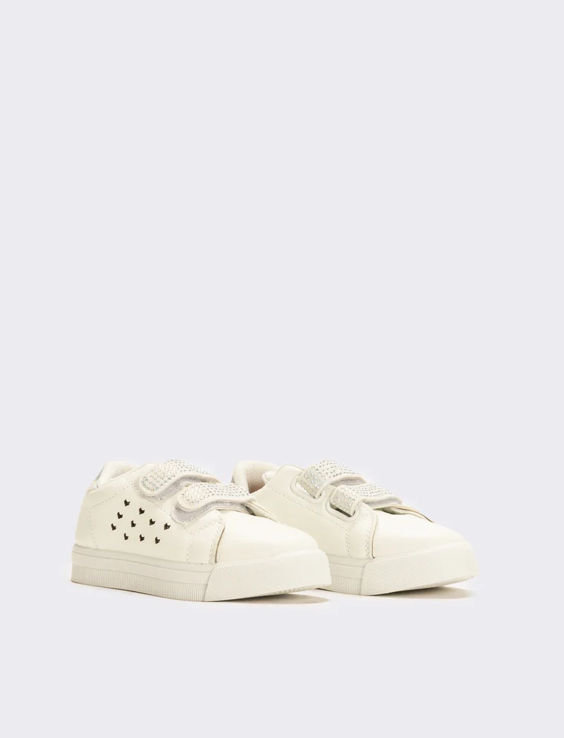 Sneakers con strappi da bambina - Bianco