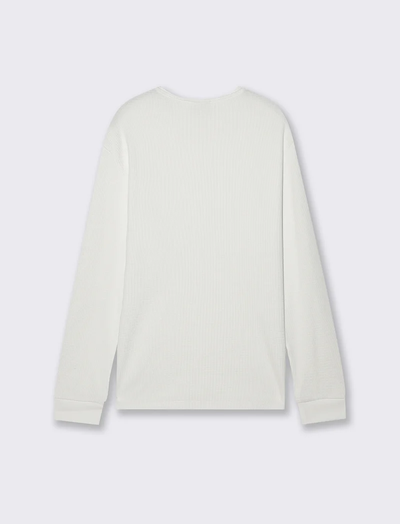T-SHIRT IN WAFFLE SLIM FIT - Bianco
