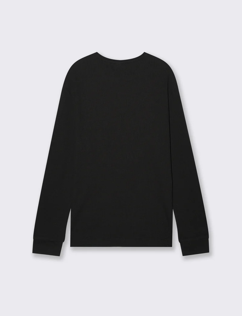 T-SHIRT IN WAFFLE SLIM FIT - Nero