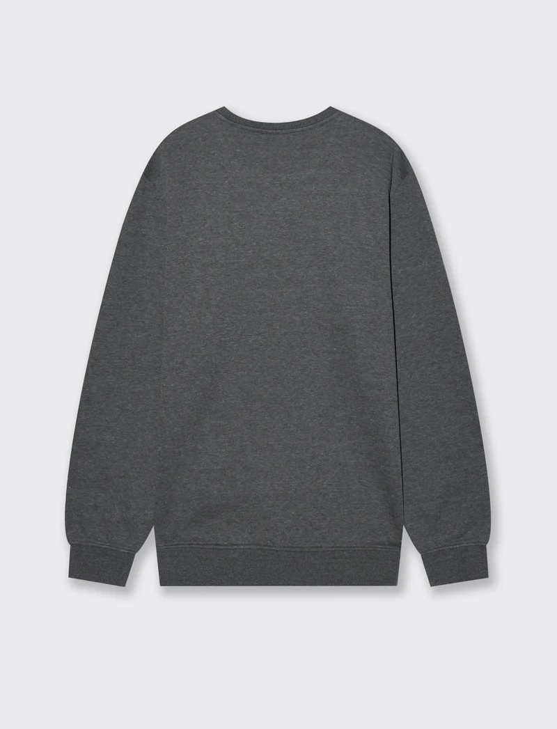 FELPA GIROCOLLO BASIC MELANGE - Nero