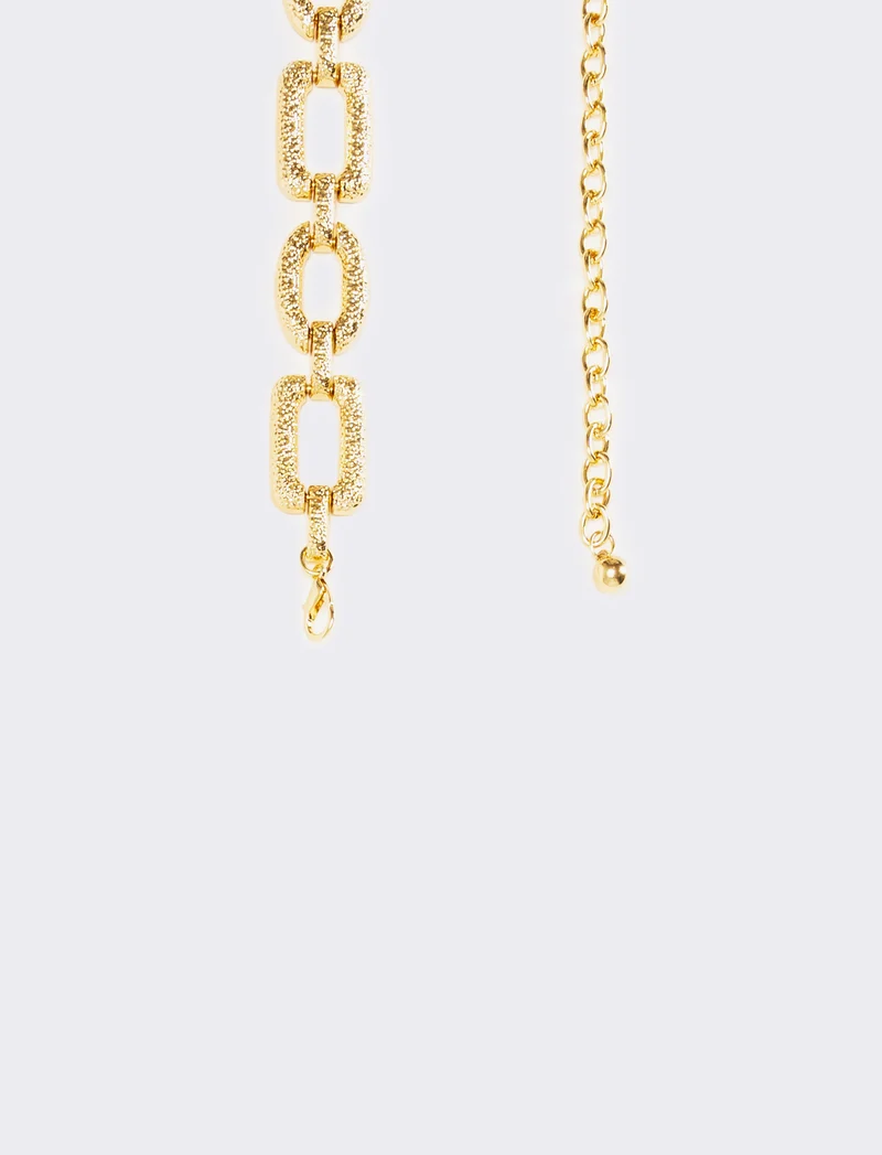Cintura donna a catena in metallo effetto martellato - Oro