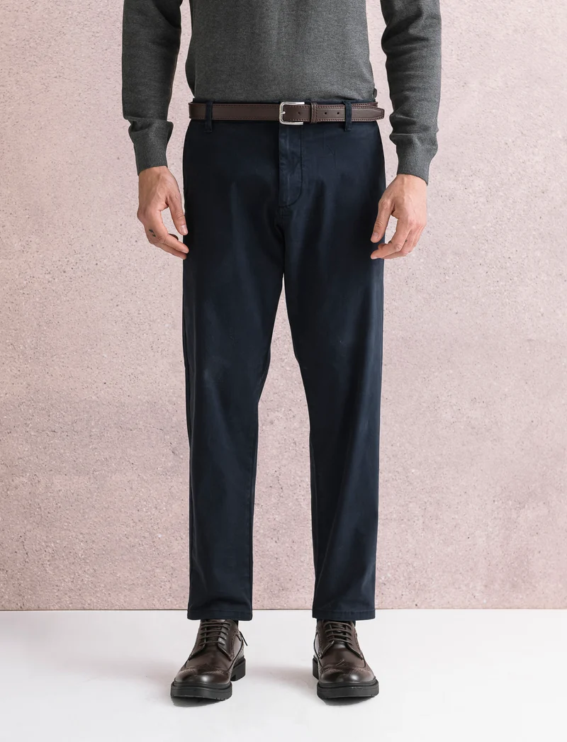 PANTALONI CHINO REGULAR FIT - Blu