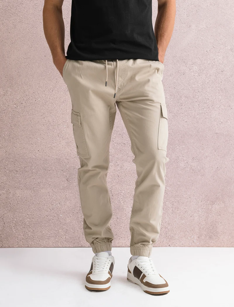 PANTALONI CARGO FIT - Beige