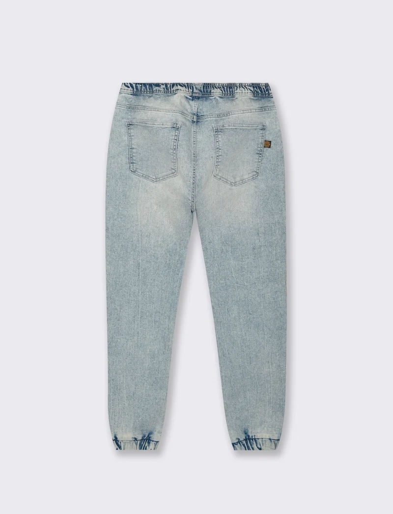 JEANS CON VITA JOGGER - Denim chiaro