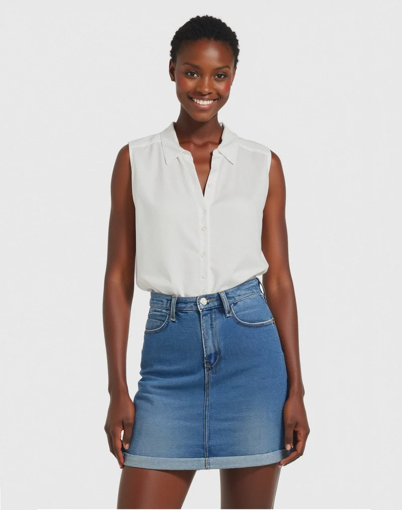 CAMICIA SMANICATA - Bianco latte