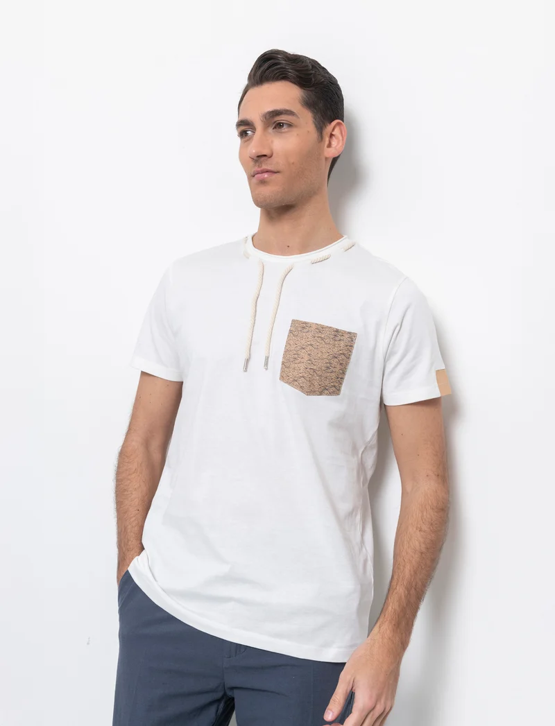 T-shirt con coulisse da uomo - Bianco