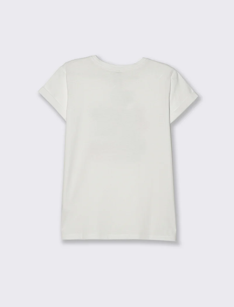 T-shirt stampata da donna - Bianco