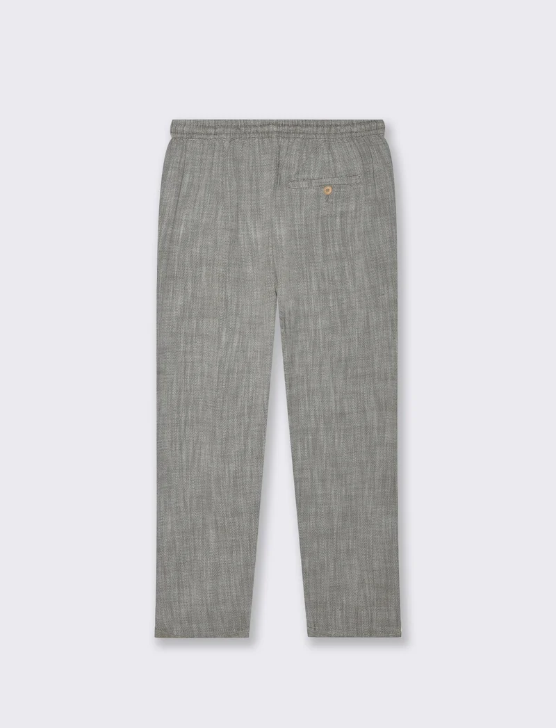 Pantaloni jogger tessuto strutturato da uomo - Grigio fango