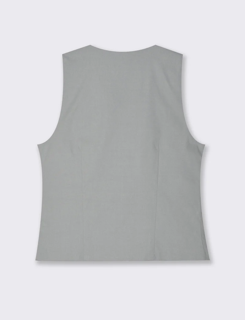 Gilet con laccetti da donna - Bianco perla