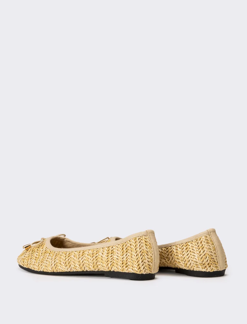 Ballerina da bambina in rafia - Beige