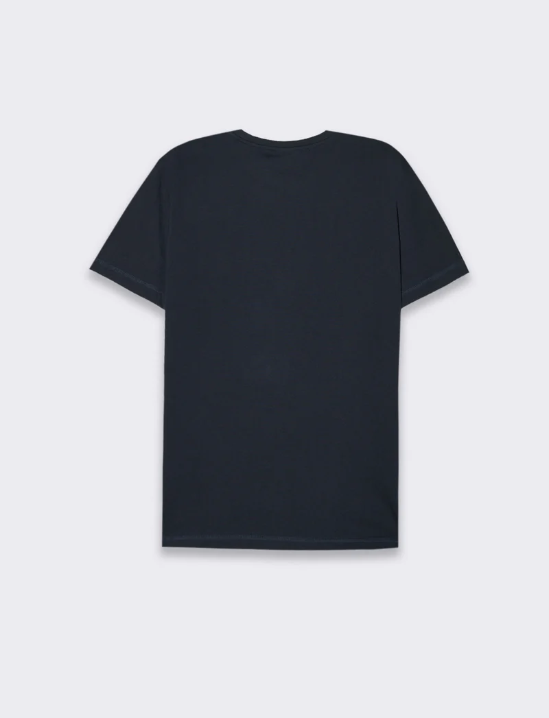 T-shirt con ricamo e taschino da uomo - Blu