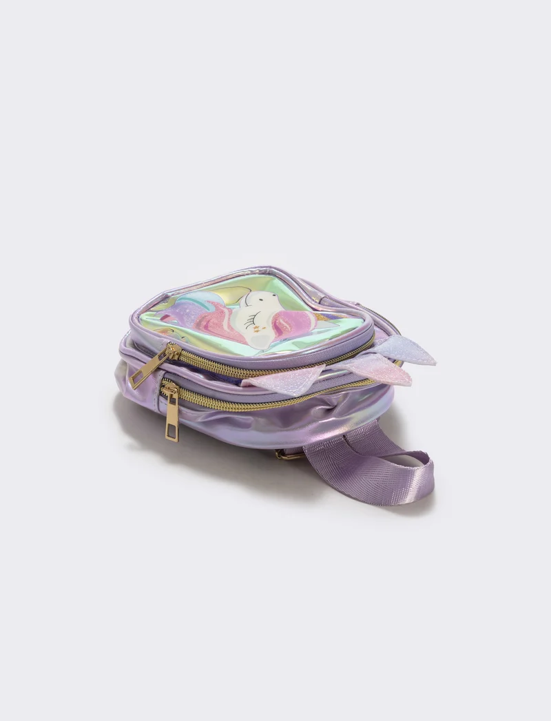 Zainetto unicorno con orecchie glitter - Lilla