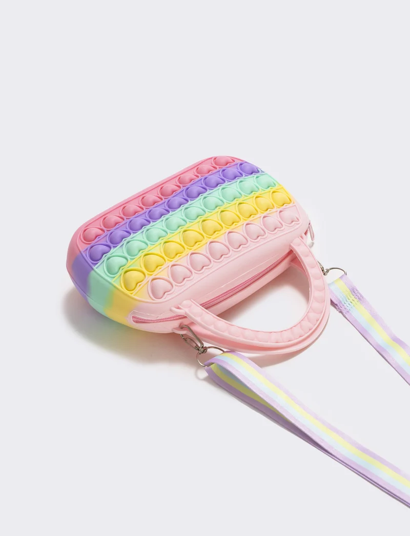 Borsa pop it con cuoricini colorati - Rosa