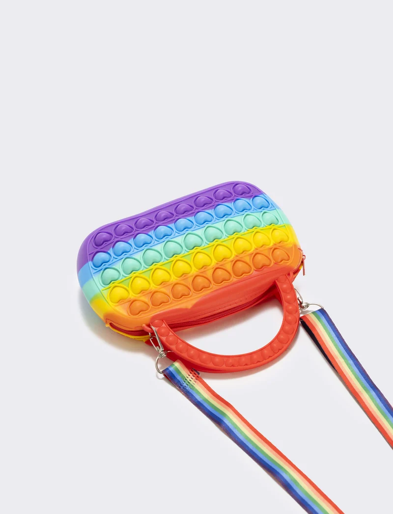 Borsa pop it con cuoricini colorati - Viola