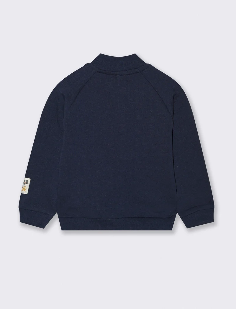 Felpa basica con zip - Blu