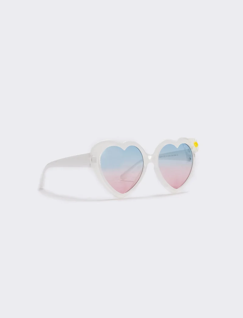 Occhiali sole cuore per bambina - Bianco