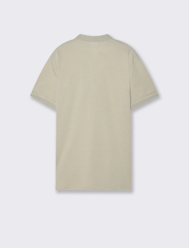 Polo basica con taschino e maniche corte - Grigio ghiaccio
