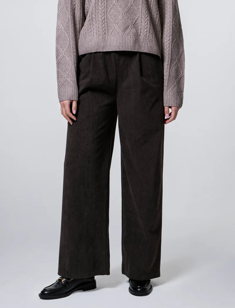 Pantalone largo in velluto - Moro