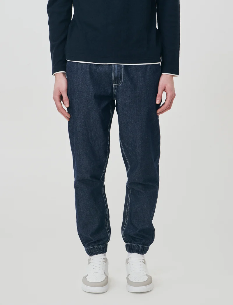 Jeans Chino Jogger Leggero e Slavato - DENIM SCURO
