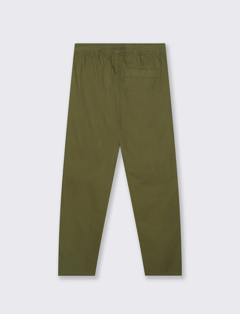Pantaloni jogger in cotone con tasche - Verde oliva