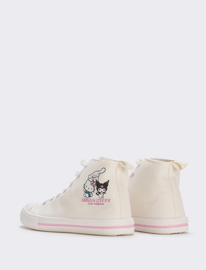 Sneakers Hello Kitty a collo alto bambina - Bianco
